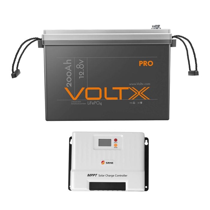 Voltx 12v 200ah Lithium Battery 2560wh Solar Charge Controller Kit