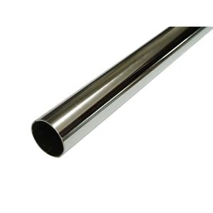 Italio 25mm x 1.8m Chrome Round Wardrobe Rail With Brackets