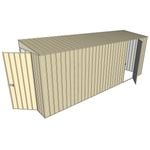 Build-A-Shed 1.2 x 5.2 x 2.0m Tunnel Shed Tunnel Hinged Door with 1 Hinged Side Door - Cream
