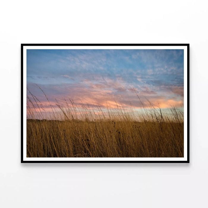 Sunset over Grasses with Sky  Print 100% Australian Made 90x60cm  (Poster)