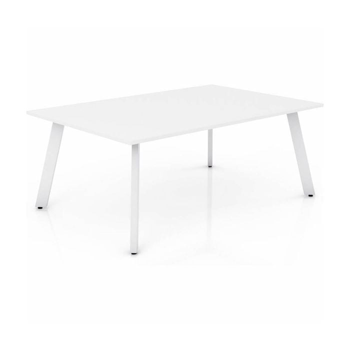 Olg Flare Table 4 Leg White Frame White Top L2100mm X W900mm