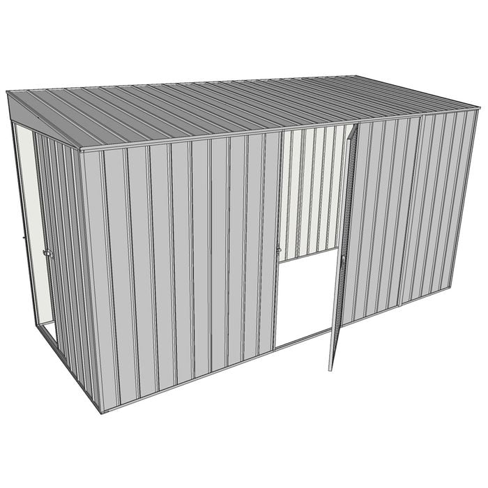 Build-a-Shed 1.5 x 3.7 x 2m Skillion Single Hinged Side Door Shed - Zinc