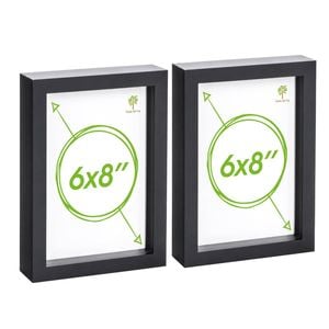 Nicola Spring Acrylic 3D Box Photo Frames - 6" x 8" - Pack of 2