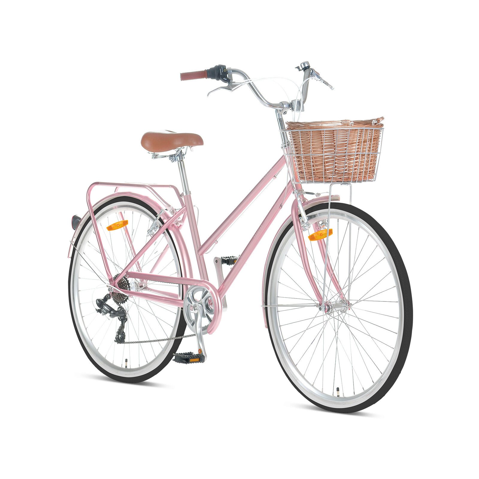 Rose gold bike with basket online