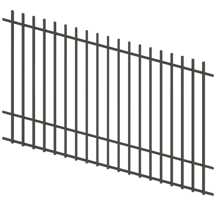 ProtectorAl 1201 - 2400 x 1500mm Woodland Grey Raked Up to 15º Batten Pool Fence Panel