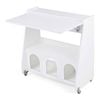 Costway Folding Computer Desk Wheel Convertible Drop Leaf Table White