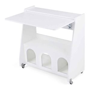 Costway Folding Computer Desk Wheel Convertible Drop Leaf Table White