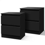 ALFORDSON 2x Bedside Table Black