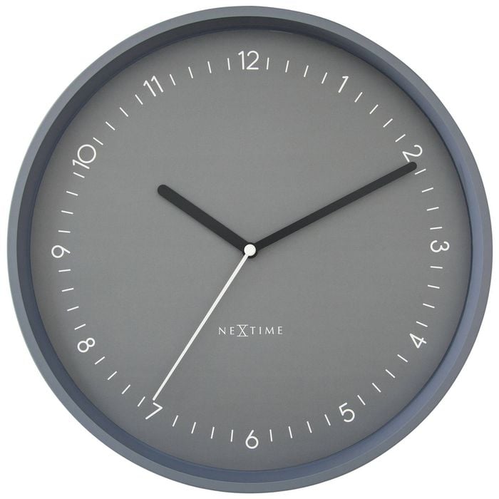 Nextime Berlin Glass Analogue 30cm Wall Clock - Grey