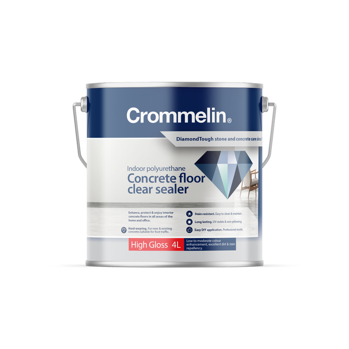 Crommelin 4L DiamondTough Indoor Polyurethane Concrete Floor Clear Sealer