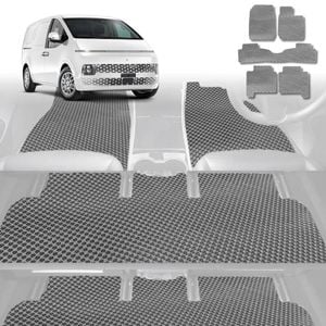 6D Diamond Car Floor Mats for Hyundai Staria 2021-Current-Ultimate Set-Grey-Outback GT