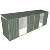 Build-A-Shed 1.2 x 6.0 x 2.0m Skillion Dual Double Sliding Side Doors Shed - Green