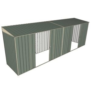 Build-A-Shed 1.2 x 6.0 x 2.0m Skillion Dual Double Sliding Side Doors Shed - Green