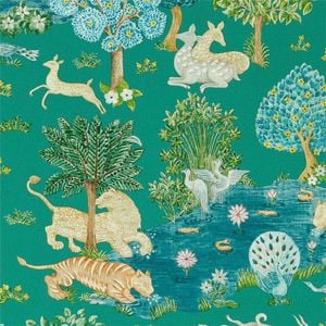 Wallpaper Trader Pamir Garden Wallpaper Roll 10.05m X 52cm, Teal