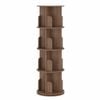 Ufurniture Rotating Bookshelf 4-tier Wooden Bookcase Corner Standing Display Shelf Organizer Cd Storage Rack Brown