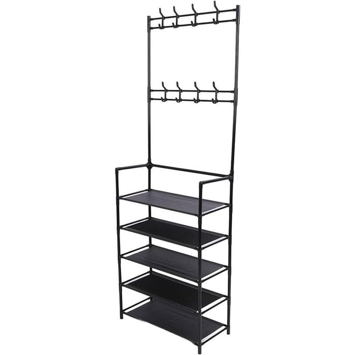 Catzon 5 Tier Coat Shoe Rack Sturdy Large Entryway Rack