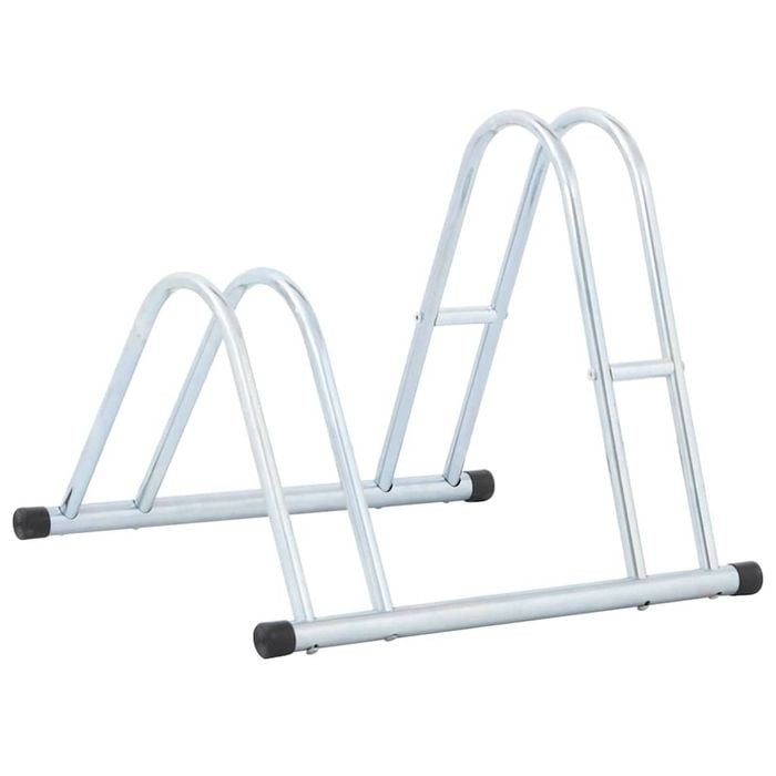 vidaXL Bicycle Stand for 2 Bikes Rack Floor Freestanding Galvanised Steel