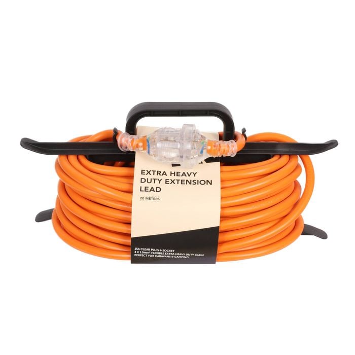 Click 20m Extra Heavy Duty Extension Caravan Lead With Cable Tidy