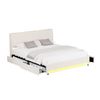 Oikiture Bed Frame King Size with LED Light USB Ports 4 Drawers