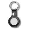 MEZON Black PU Leather Protective Case Holder for Apple AirTag with Keychain Ring
