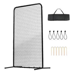 VEVOR Screen Baseball Black with Carry Bag & Ground Stakes for Batting Cage
