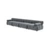 Foret 4 Seater Sofa Modular Arm Seat Tufted Velvet Lounge Couch Chaise Dark Grey