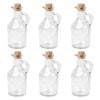 6PK Glass & Co Mini Round Push Cork Lid Storage Bottle Jug 175ml Clear