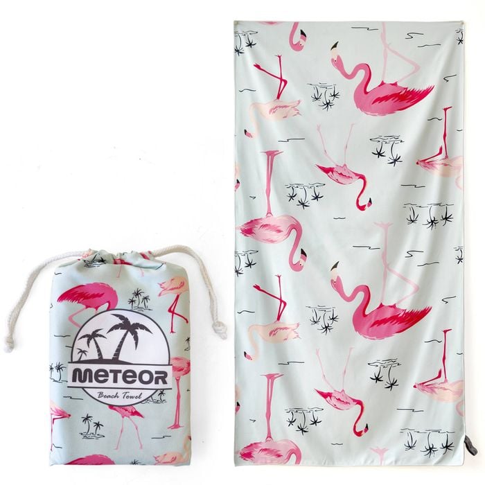 METEOR 180x90cm Extra Large Sand-Free Beach Towel (Flamingo)