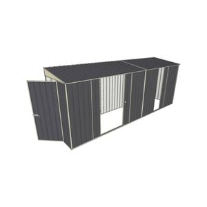 Build-A-Shed 1.2 x 5.2 x 2.0m Skillion Double with Single Sliding Side Doors Shed - Grey
