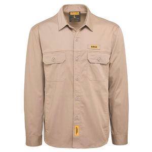 DeWALT Size M Khaki Granite Long Sleeve Button Up Shirt