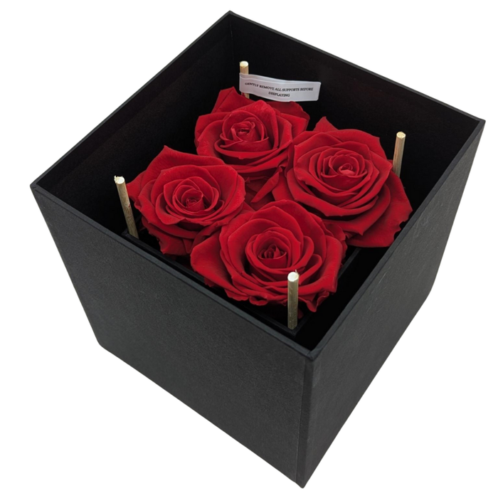 Blooms of Joy 15x15x15.5cm Red Rose Hat Gift Box