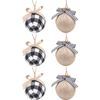 Catzon 6 Pcs Christmas Ball Ornaments 8CM with Pine Cones and Greenery for Xmas Party-Set 7