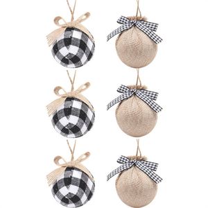Catzon 6 Pcs Christmas Ball Ornaments 8CM with Pine Cones and Greenery for Xmas Party-Set 7