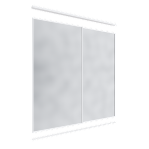 Lugna 2400 x 1801-2400mm Double Mirror Wardrobe Sliding Door Package