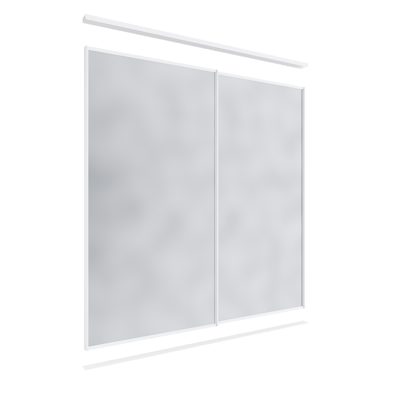 2400 x 1801-2400mm 2 Mirror Wardrobe Door Package