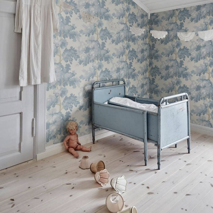Wallpaper Trader Raphaël - Light Blue - Colour Roll