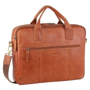 Pierre Cardin s Rustic Leather 15" Laptop Computer Messenger  Cognac