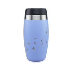 O'helo Blue Tumbler With Etched Swallows 400ml