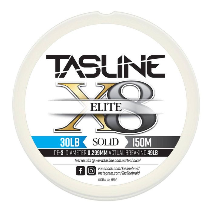 Tasline elite white 150m braid fishing line 30lb