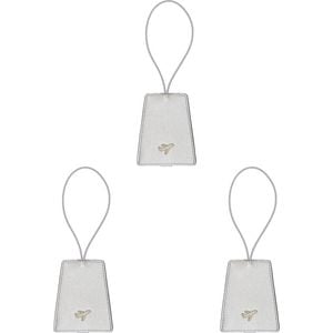 3PK Annabel Trends Vanity Luggage Travel Tag 9.5x7.5cm Silver