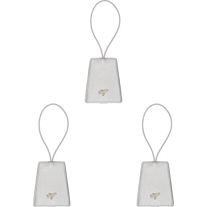 3PK Annabel Trends Vanity Luggage Travel Tag 9.5x7.5cm Silver