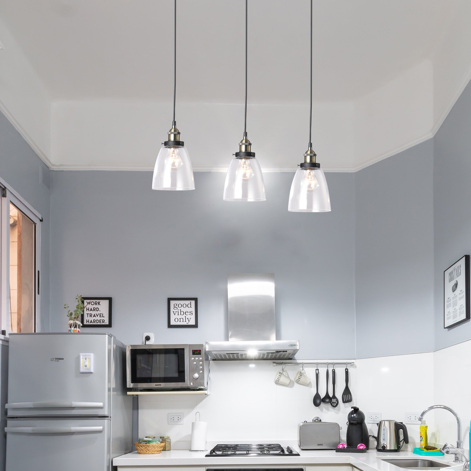 Lexi Lighting Rosa 3 Lights Pendant Light 70 cm Bunnings Australia