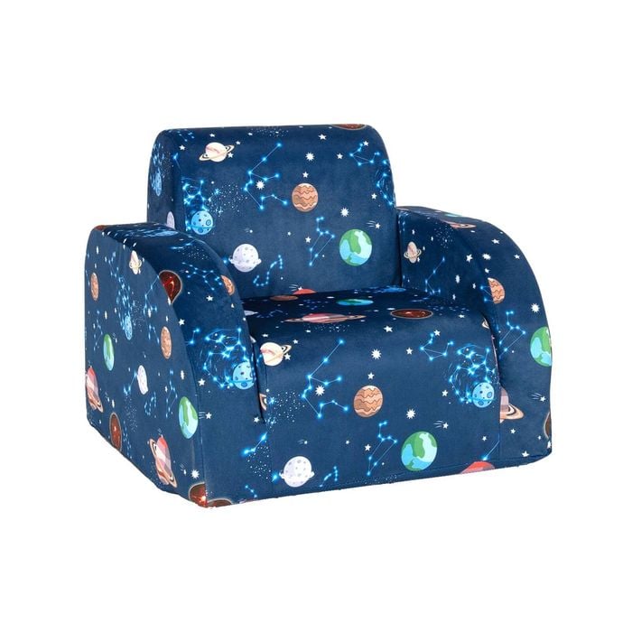 Costway 3-in-1 Kids Flip Out Sofa Lounge Chair, Blue