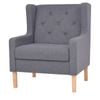 vidaXL Armchair Fabric Grey  Sofa Couch Chair Lounge Seat Bedroom Furniture