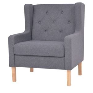 vidaXL Armchair Fabric Grey  Sofa Couch Chair Lounge Seat Bedroom Furniture