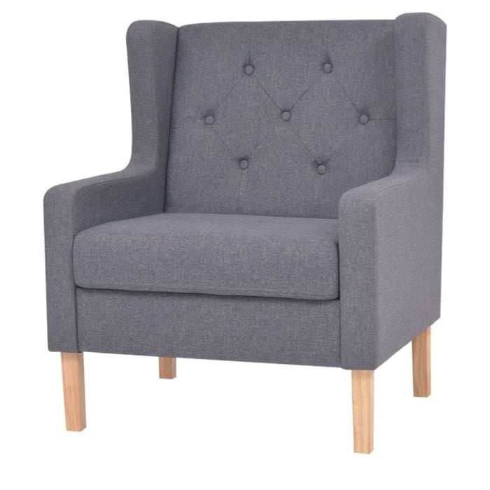 vidaXL Armchair Fabric Grey  Sofa Couch Chair Lounge Seat Bedroom Furniture