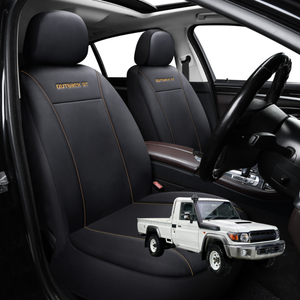 Car Seat Cover for Toyota LandCruiser 70 Single Cab 2012 - Current  - Black-Front Only