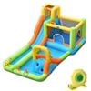 Costway Inflatable Water Slide Park Bounce House Splash Pool W/blower