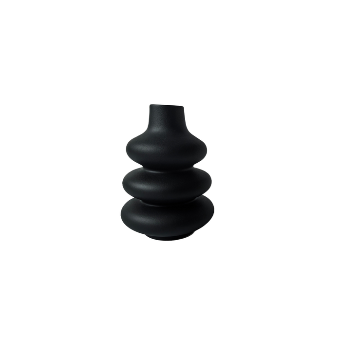 Elegant Collections 23cm Black Nordic Bubble Ceramic Vase