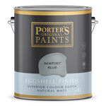 Porter's 4L Newport Blue Eggshell Finish Broadwall Washable Paint - 4L